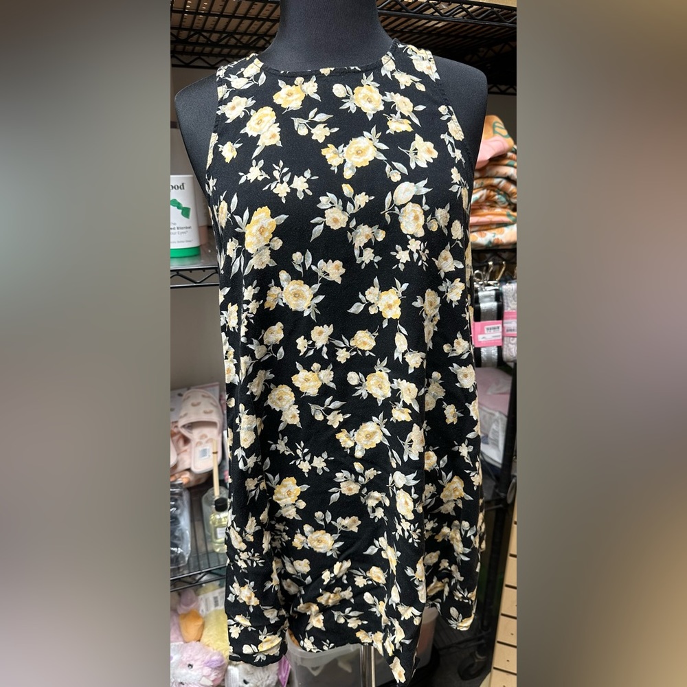 Forever 21 short black sundress with flowers size L